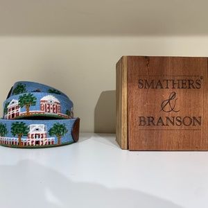 University of Virginia Lawn Scene Needlepoint Belt by Smather's and Branson, NWT